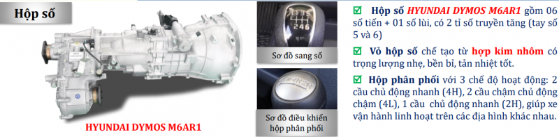 Hộp số HYUNDAI DYMOS 6 số tiến