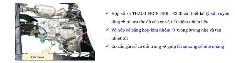 Hộp số cơ khí 5 tiến - 1 lùi, cơ cấu sang số nhẹ nhàng