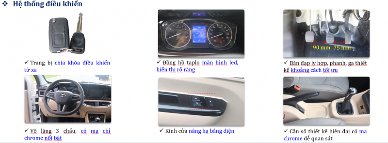 Điều hòa 2 chiều, khóa điện, kính chỉnh điện, vô lăng trợ lực lái nhẹ nhàng