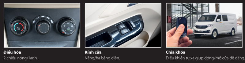 Kính cửa chỉnh điện, khóa chốt cửa từ xa