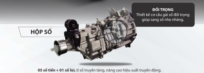 Hộp số sàn 5 cấp, sang số nhẹ nhàng
