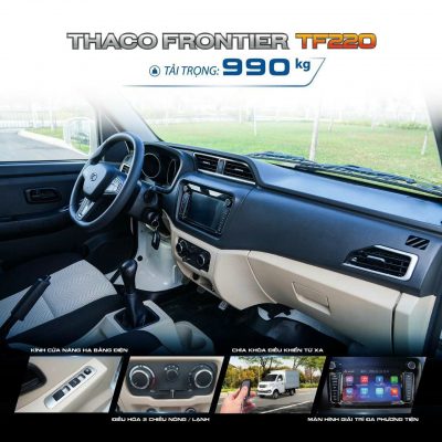 Nội thất xe tải THACO TF220 thùng cánh dơi